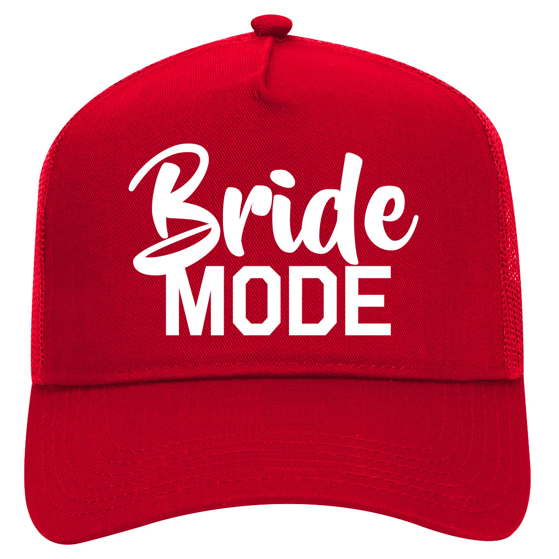 Bride Mode Bridal Mens Mesh Trucker Hat Red