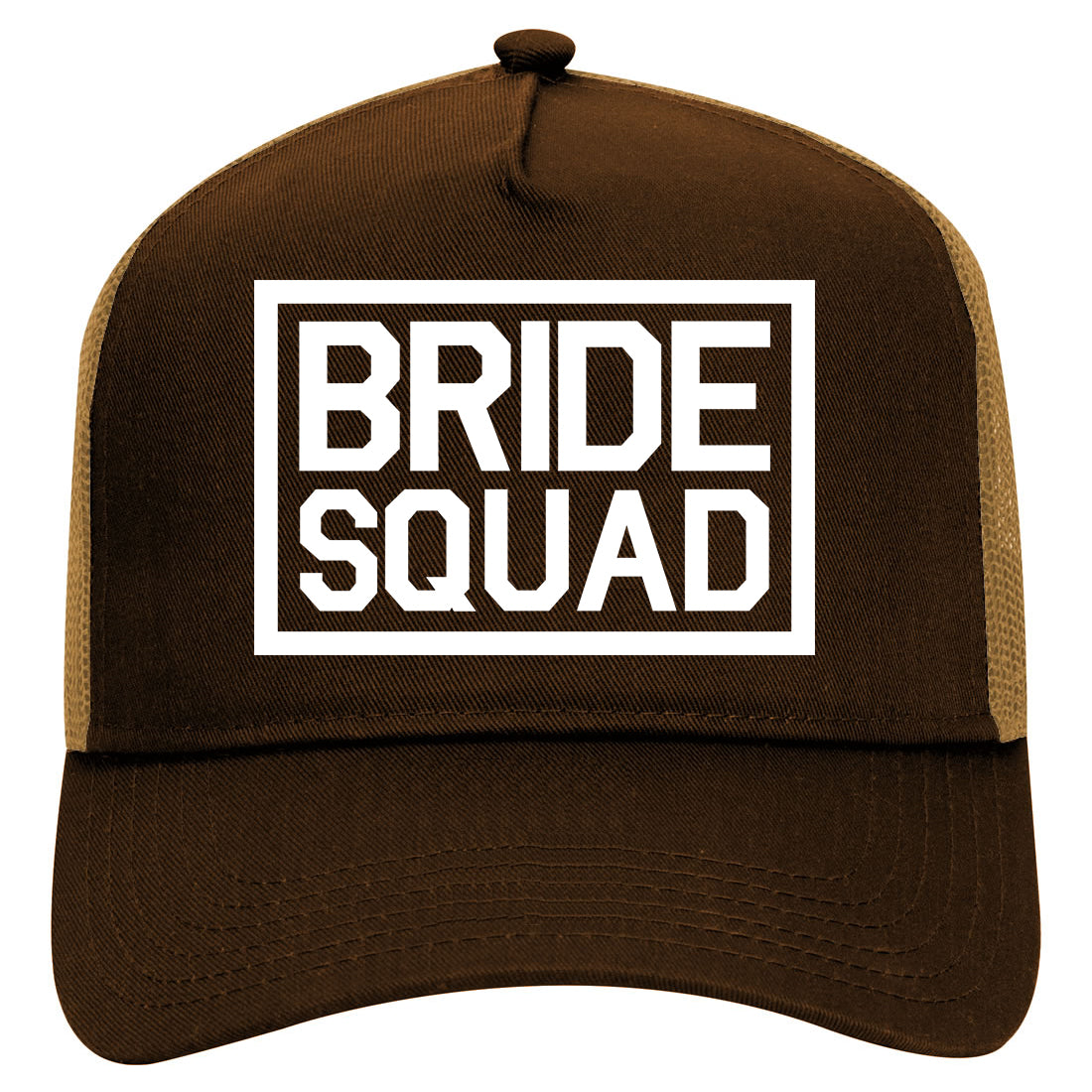Bride Squad Bachlorette Party Mens Mesh Trucker Hat Brown