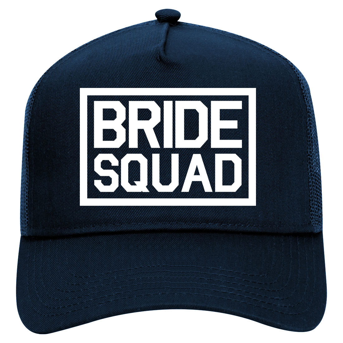 Bride Squad Bachlorette Party Mens Mesh Trucker Hat Navy Blue