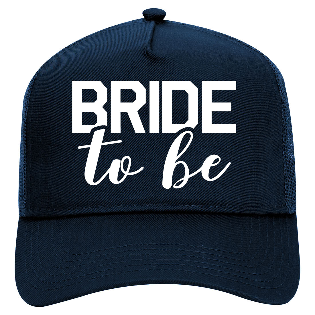 Bride To Be Mens Mesh Trucker Hat Navy Blue