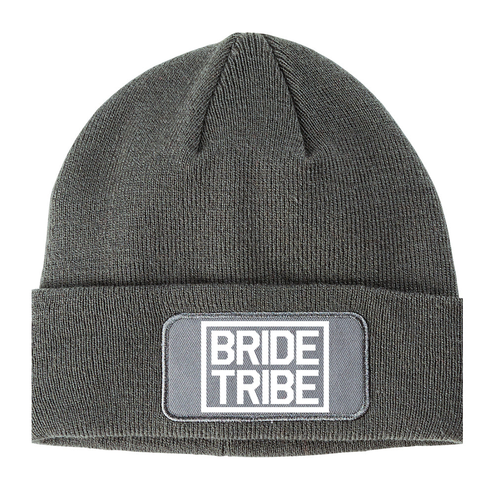 Bride Tribe Bachlorette Party Winter Knit Adult Beanie Hat Grey
