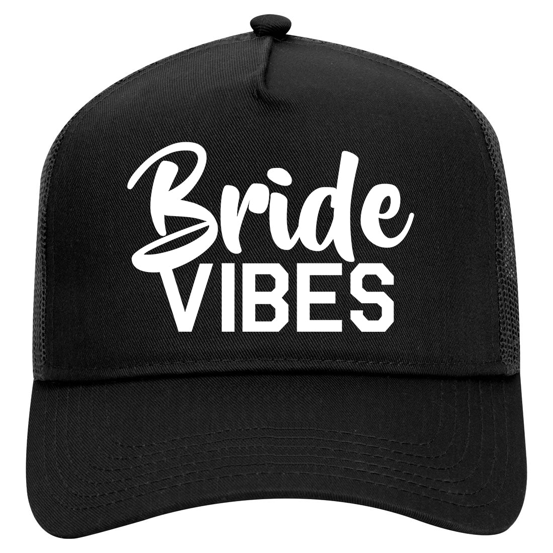 Bride Vibes Bridal Mens Mesh Trucker Hat Black