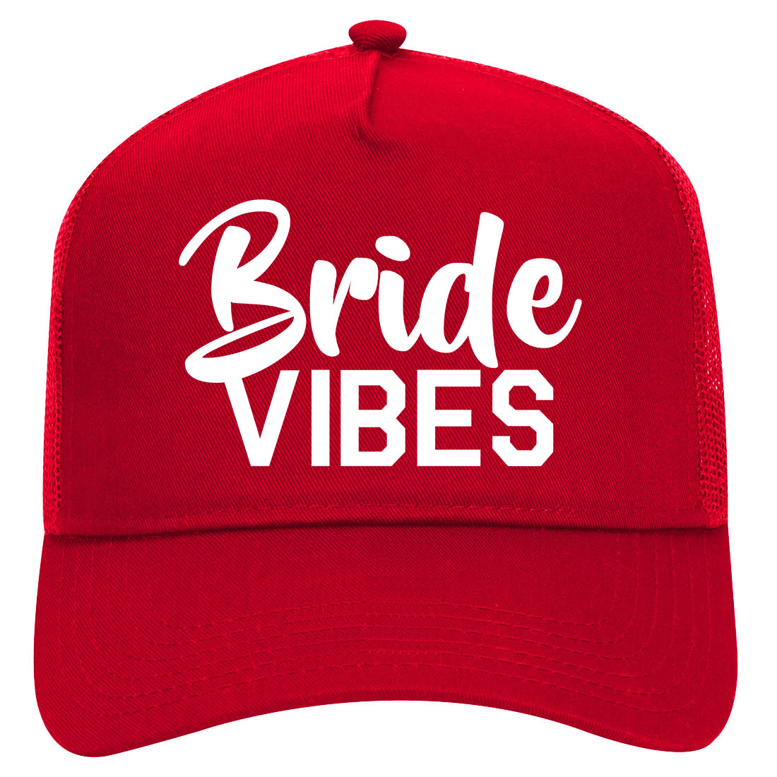 Bride Vibes Bridal Mens Mesh Trucker Hat Red