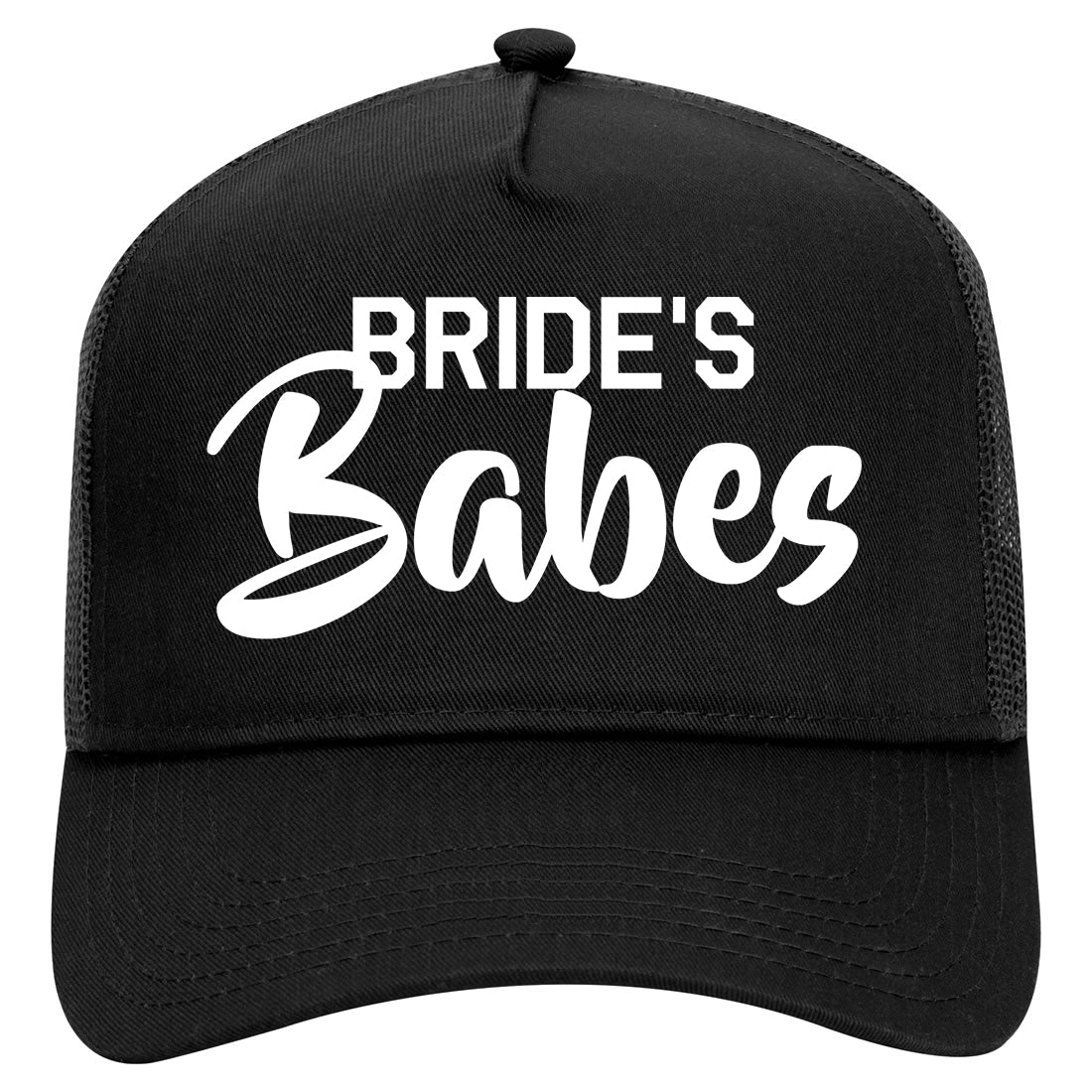 Brides Babes Wedding Mens Mesh Trucker Hat Black