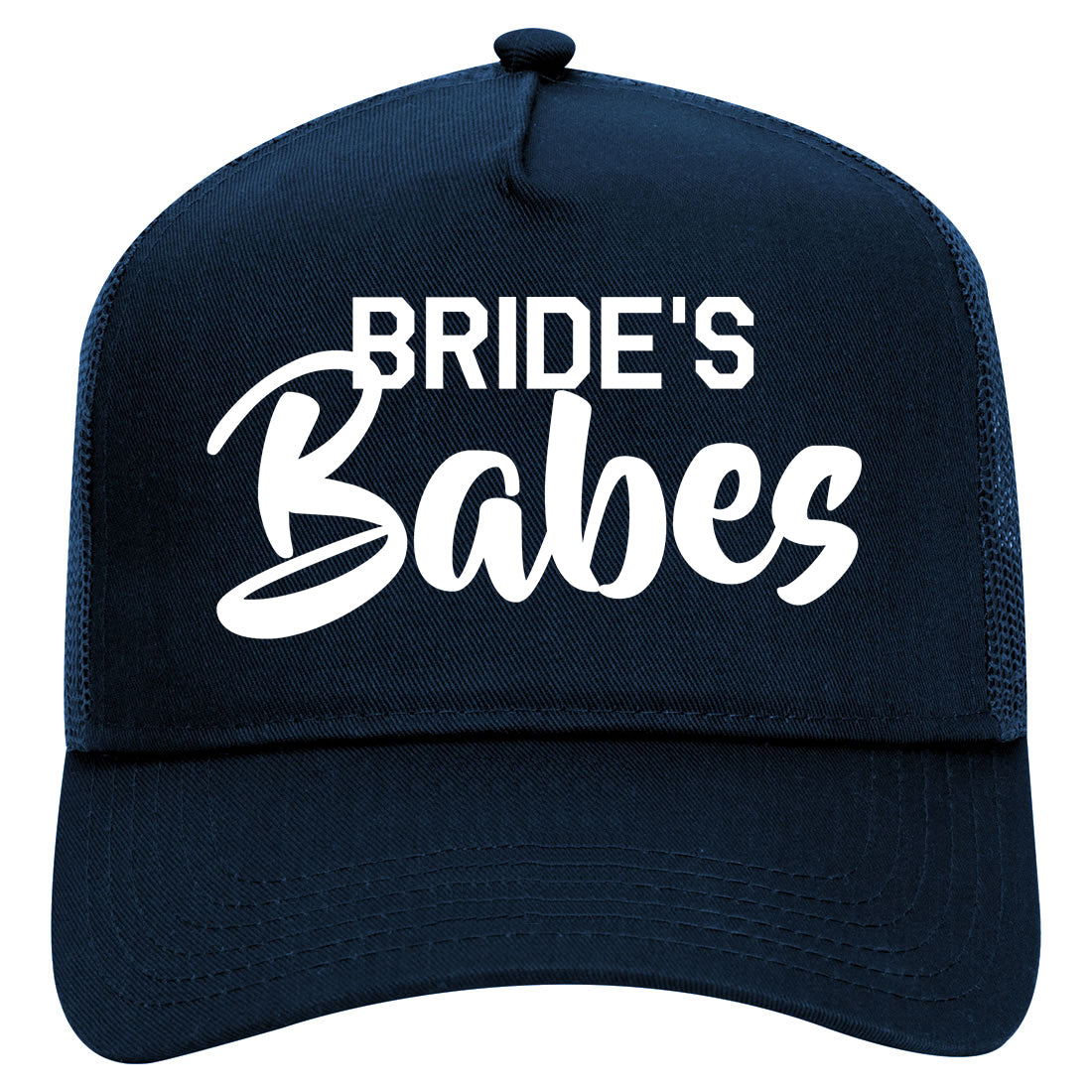 Brides Babes Wedding Mens Mesh Trucker Hat Navy Blue