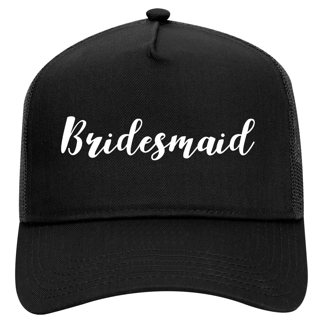 Bridesmaid Bachlorette Party Mens Mesh Trucker Hat Black