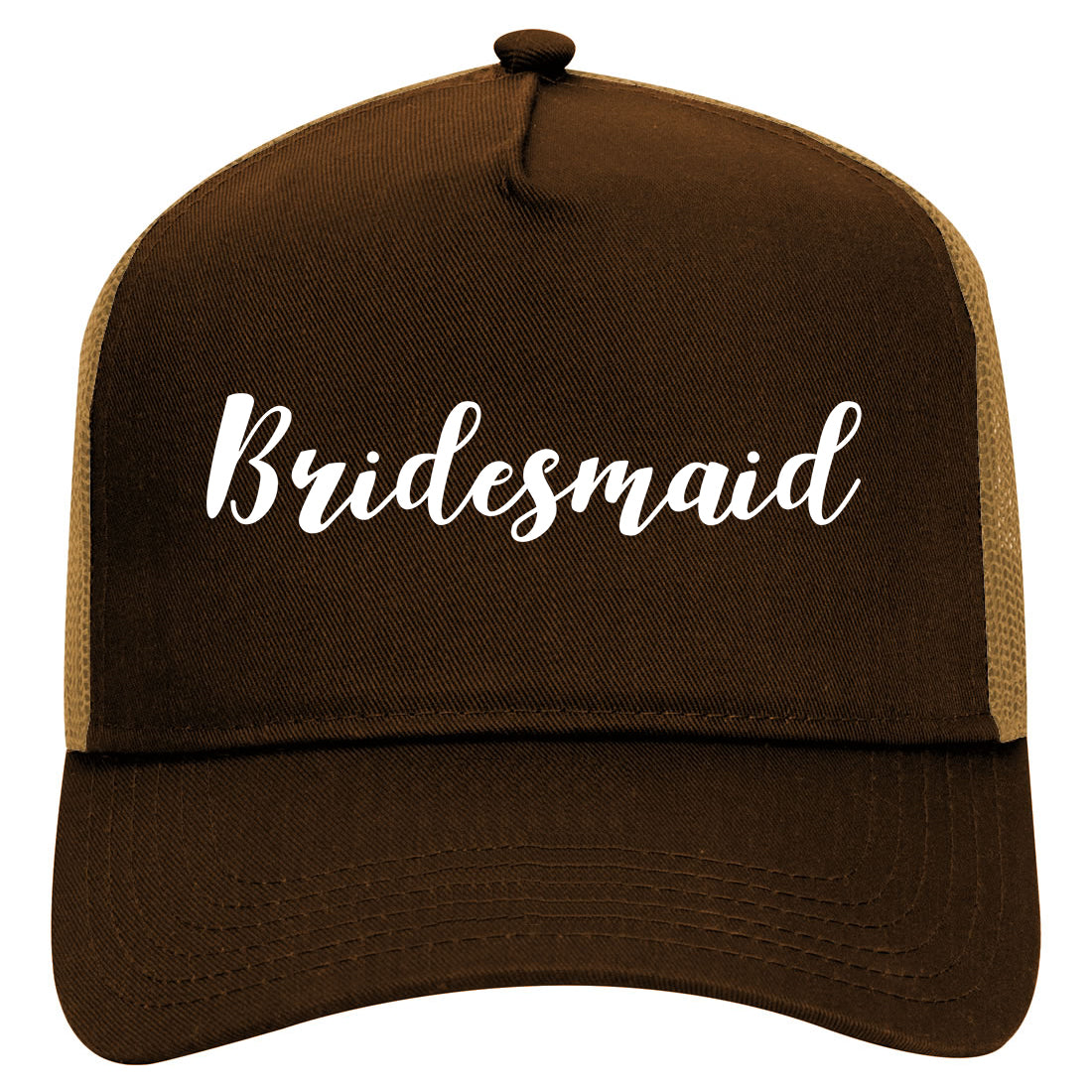 Bridesmaid Bachlorette Party Mens Mesh Trucker Hat Brown