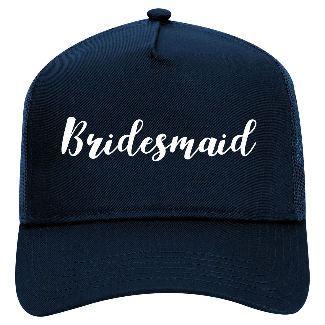 Bridesmaid Bachlorette Party Mens Mesh Trucker Hat Navy Blue