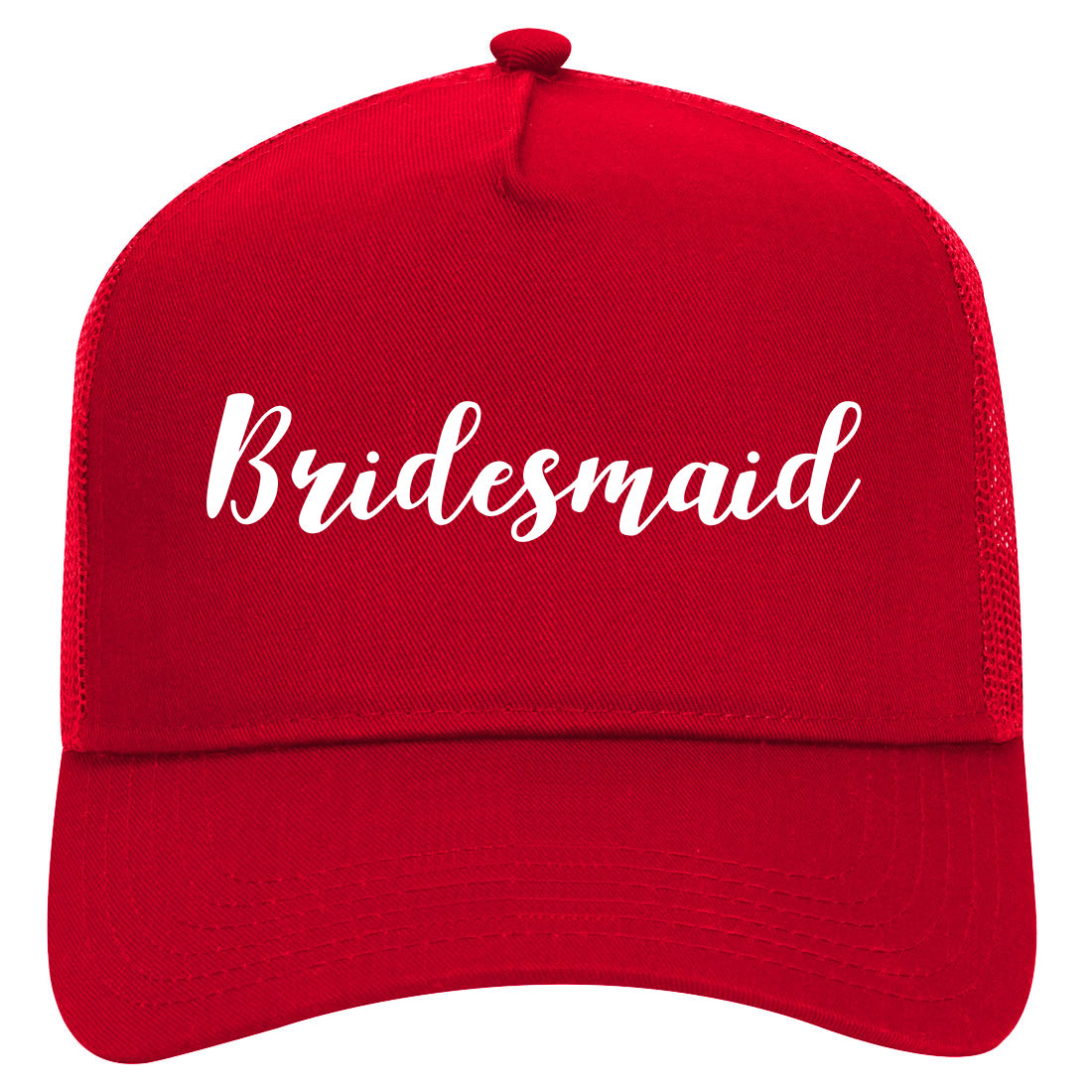 Bridesmaid Bachlorette Party Mens Mesh Trucker Hat Red