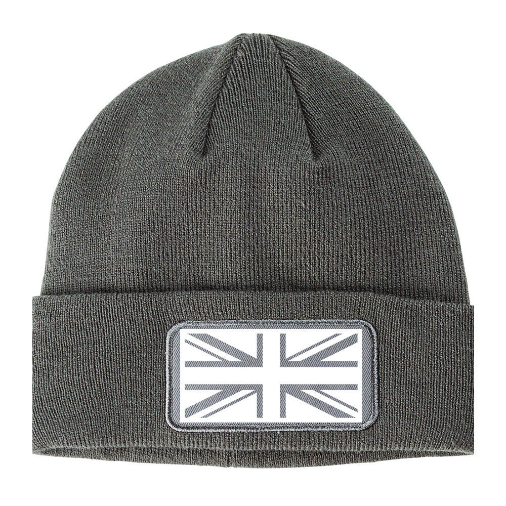 British Army Style Winter Knit Adult Beanie Hat Grey