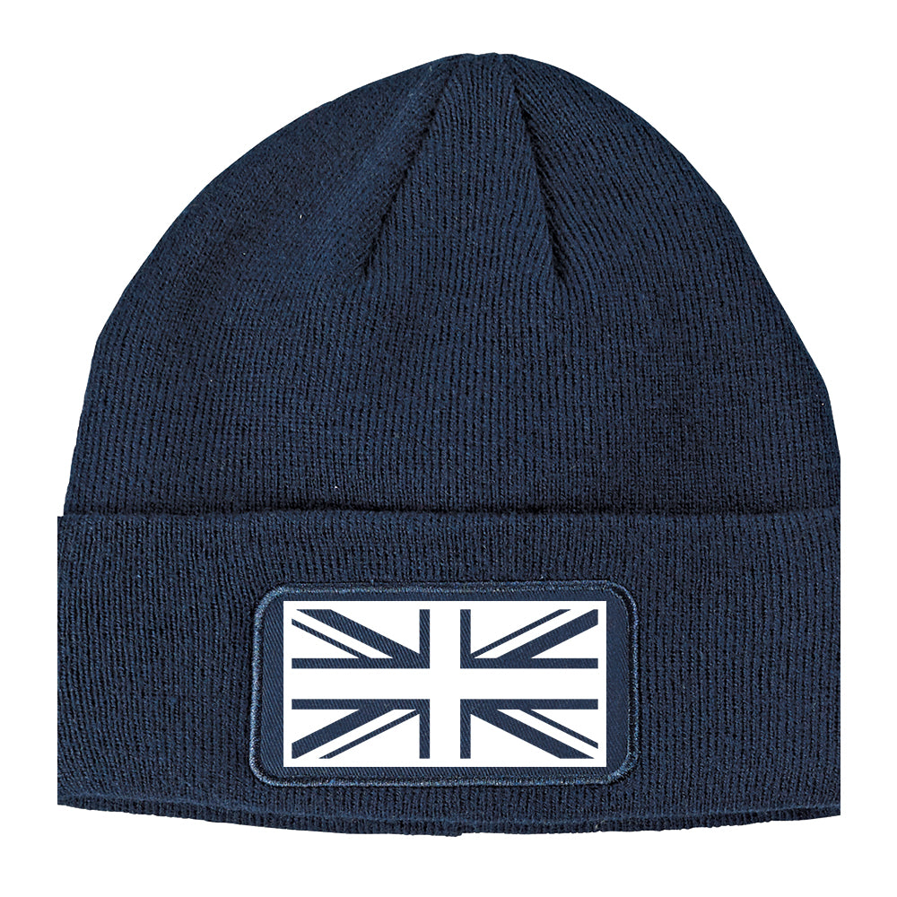 British Army Style Winter Knit Adult Beanie Hat Navy Blue