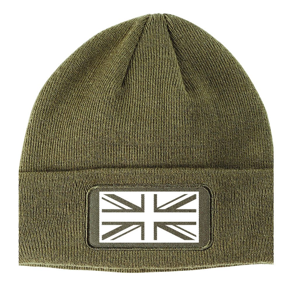 British Army Style Winter Knit Adult Beanie Hat Olive Green