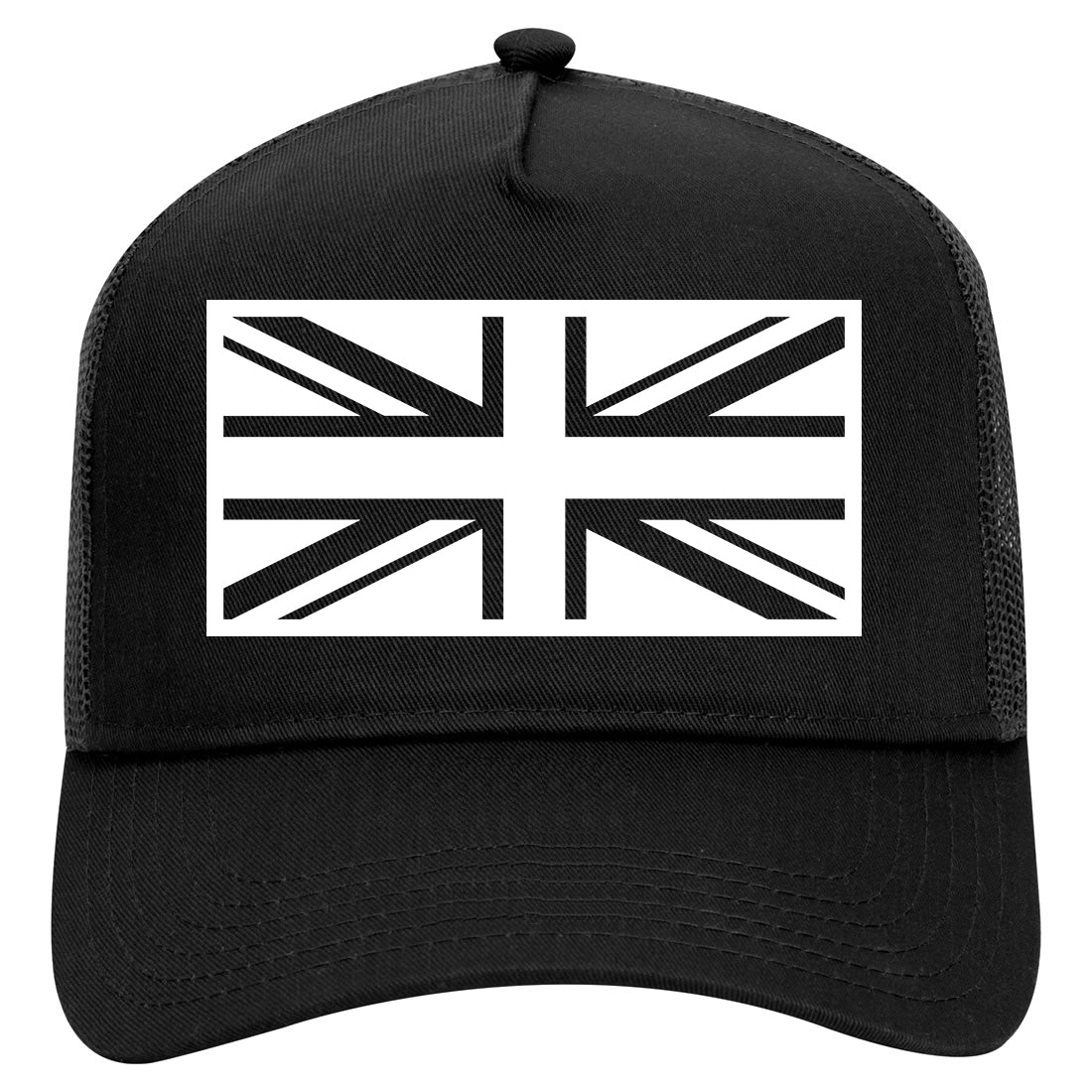 British Army Style Mens Mesh Trucker Hat Black