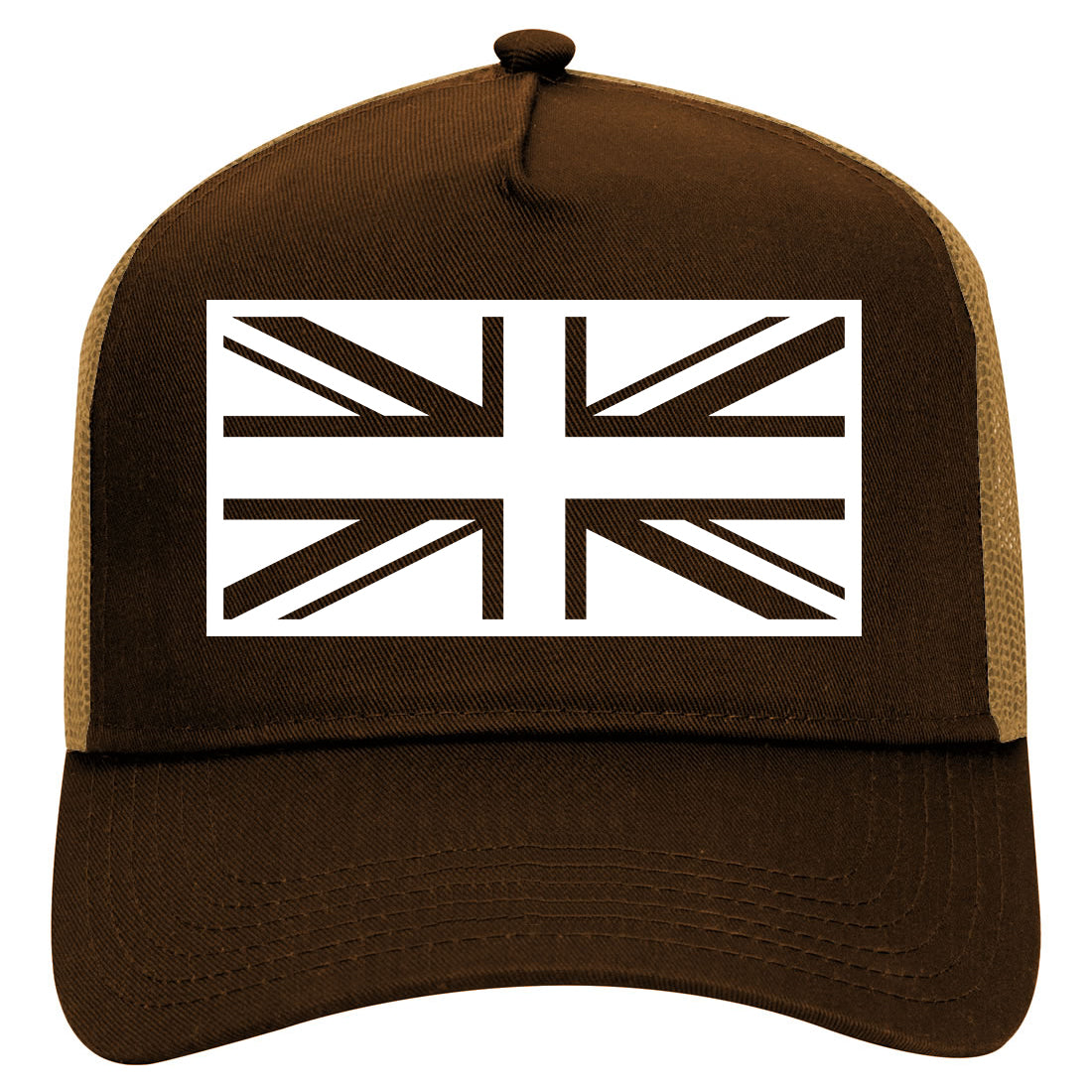 British Army Style Mens Mesh Trucker Hat Brown