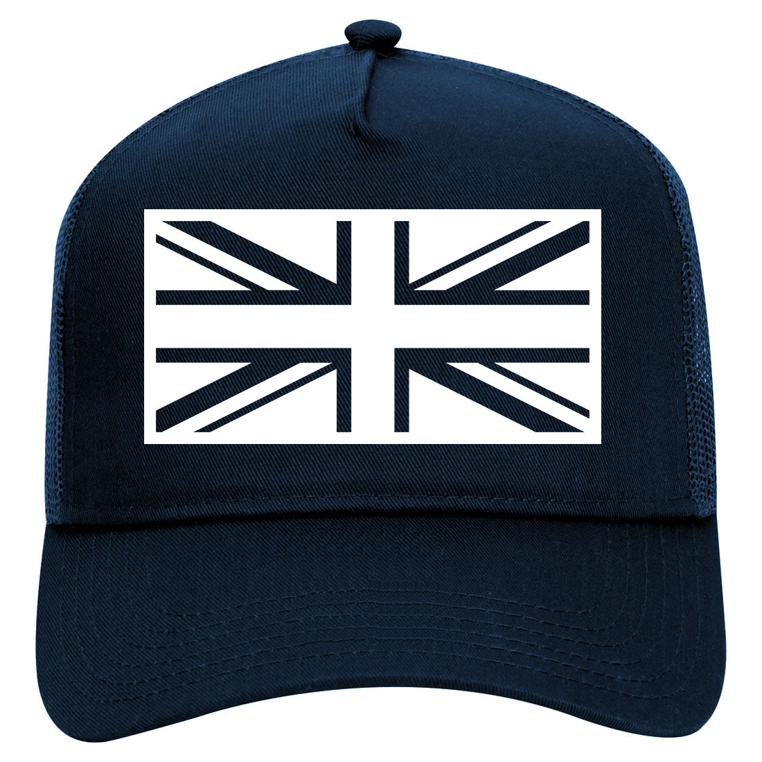 British Army Style Mens Mesh Trucker Hat Navy Blue