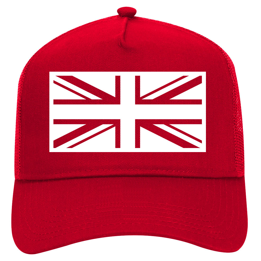 British Army Style Mens Mesh Trucker Hat Red