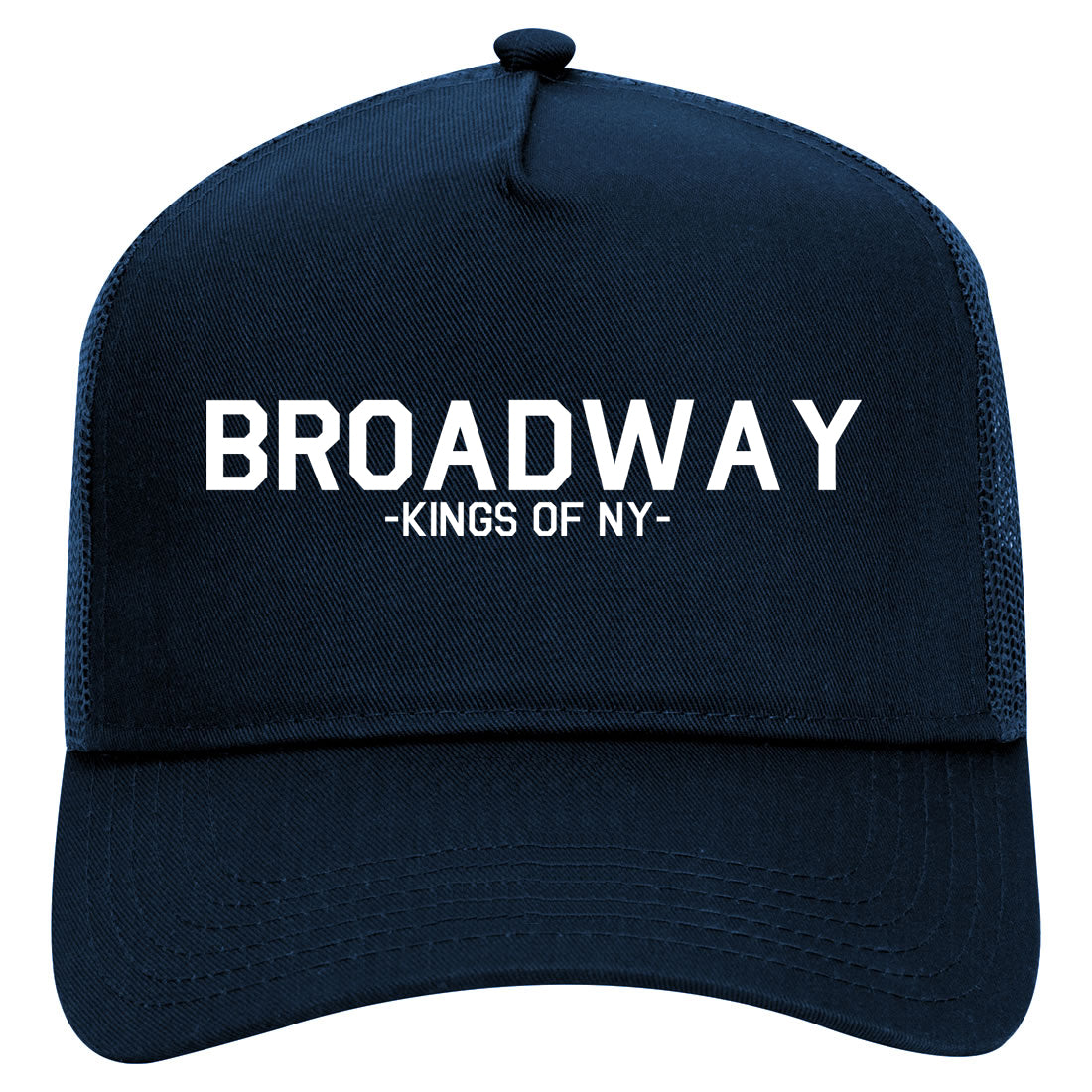 Broadway Kings Of NY Mens Mesh Trucker Hat Navy Blue