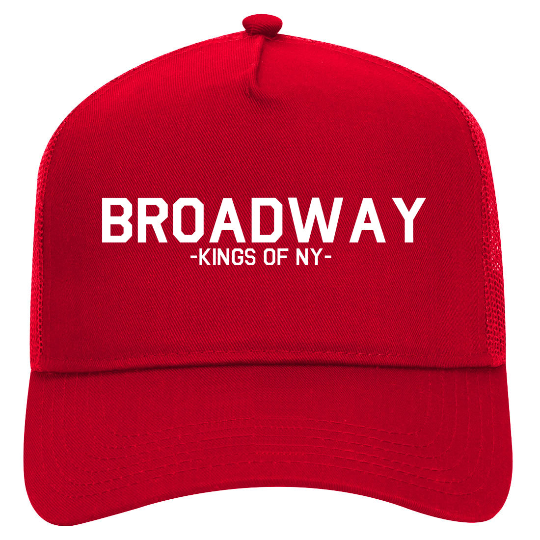 Broadway Kings Of NY Mens Mesh Trucker Hat Red
