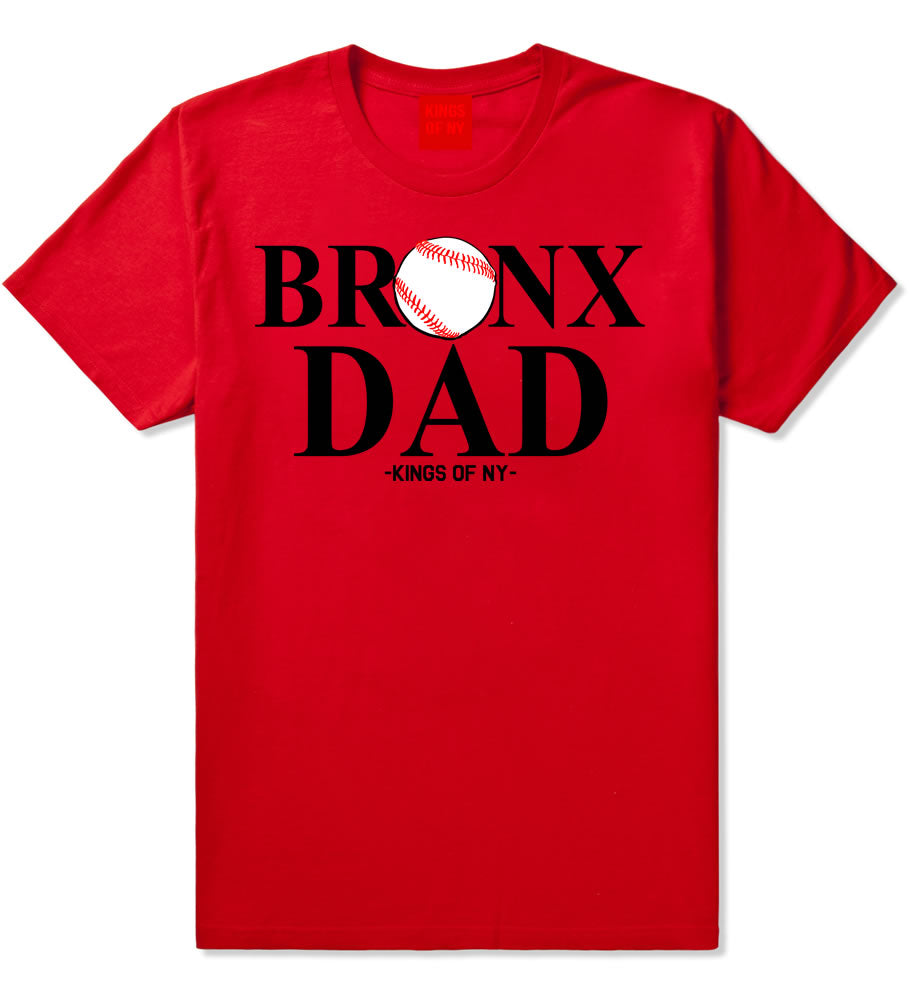 Red Bronx Baseball Dad Men's T-Shirt Father's Day New York Baseball Gift