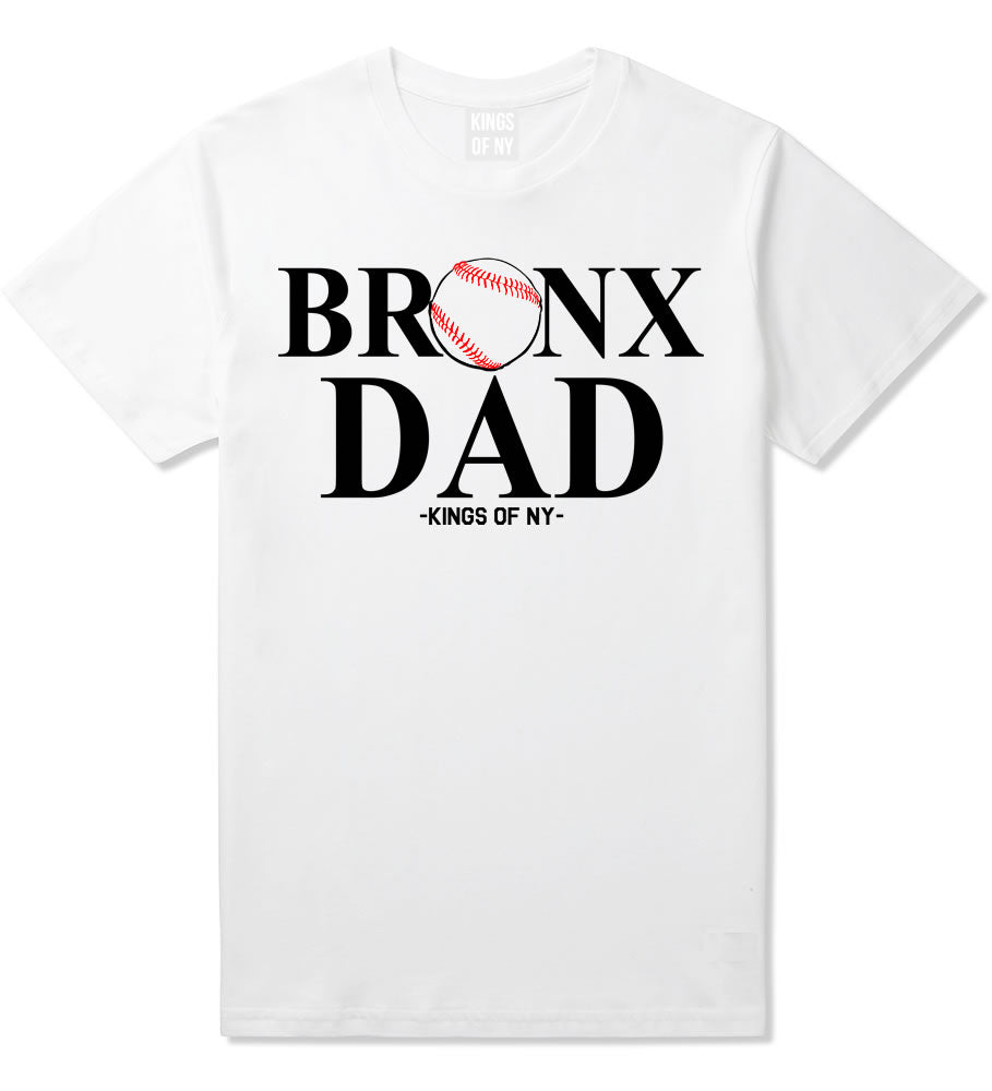 White Bronx Baseball Dad Men's T-Shirt Father's Day New York Baseball Gift