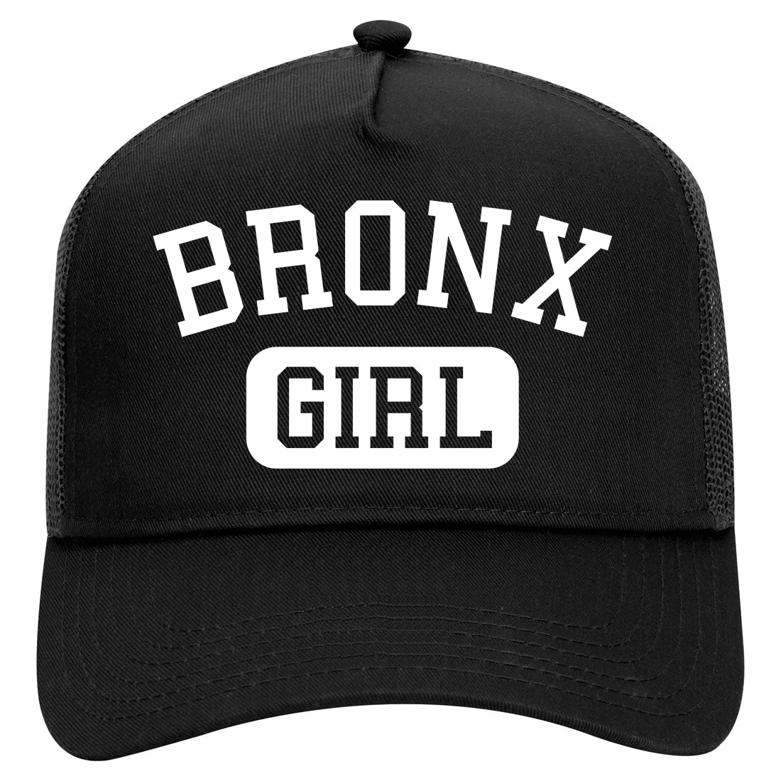 Bronx Girl New York Mens Mesh Trucker Hat Black