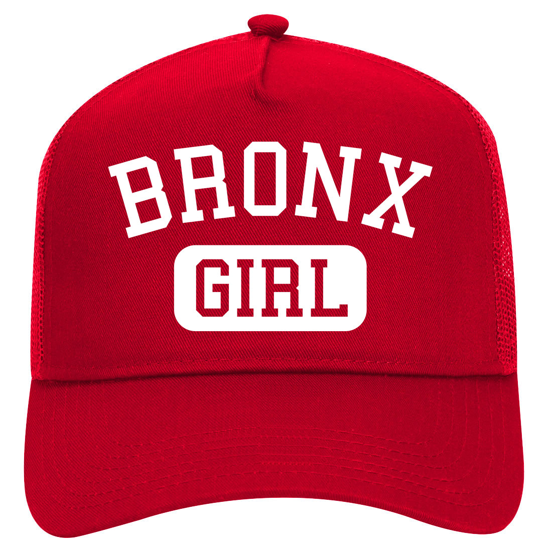 Bronx Girl New York Mens Mesh Trucker Hat Red