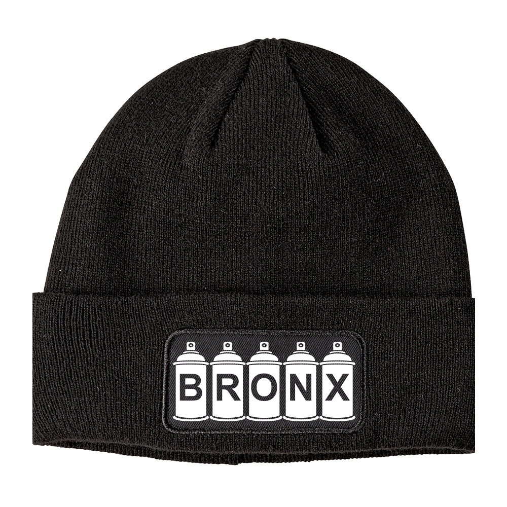 Bronx Graffiti Art Spray Can NY Winter Knit Adult Beanie Hat Black