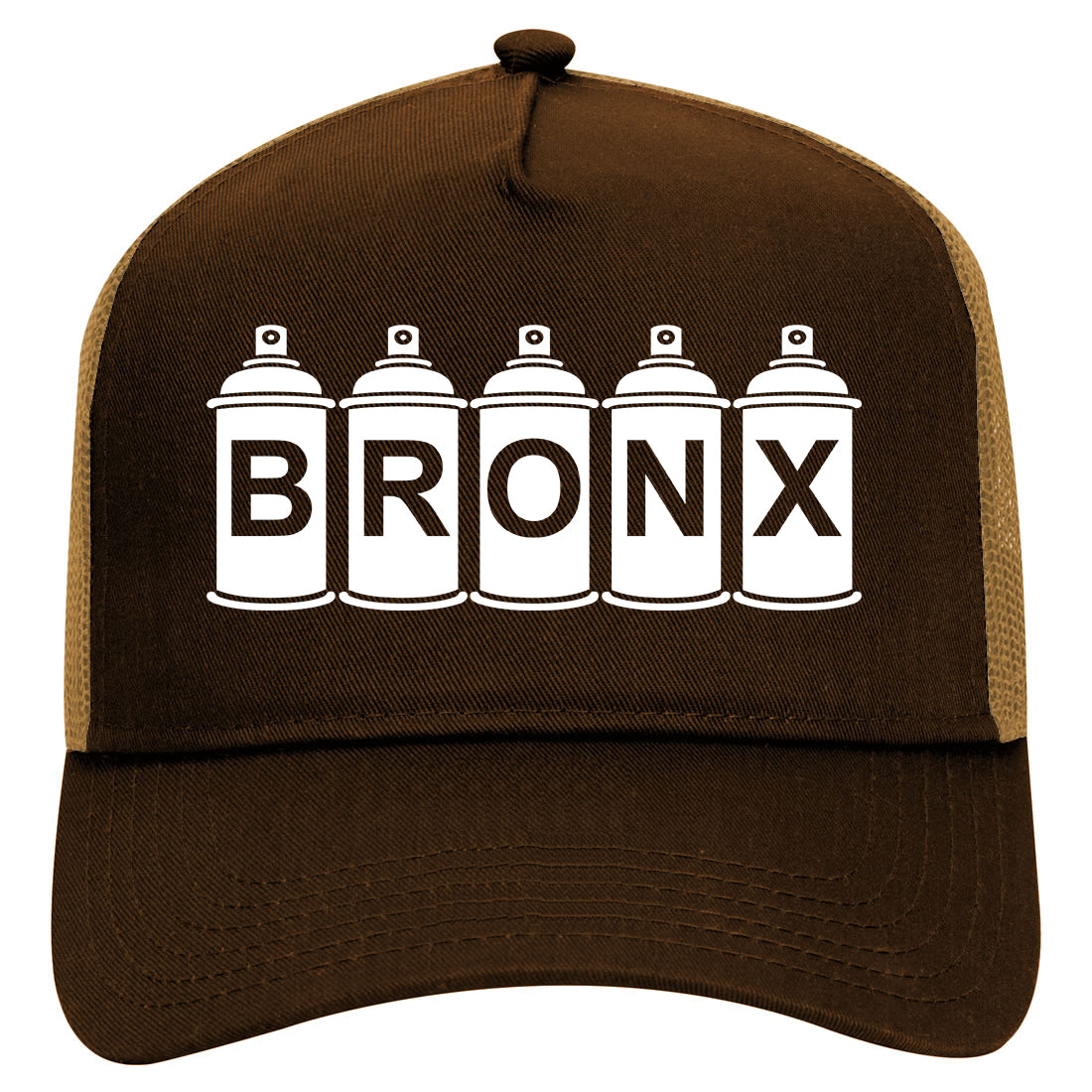 Bronx Graffiti Art Spray Can NY Mens Mesh Trucker Hat Brown