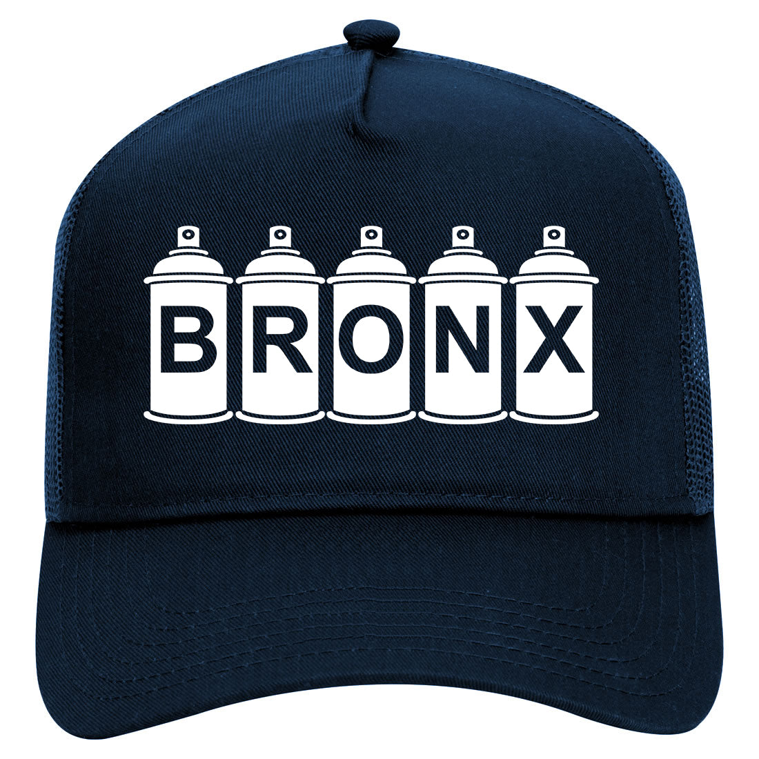 Bronx Graffiti Art Spray Can NY Mens Mesh Trucker Hat Navy Blue