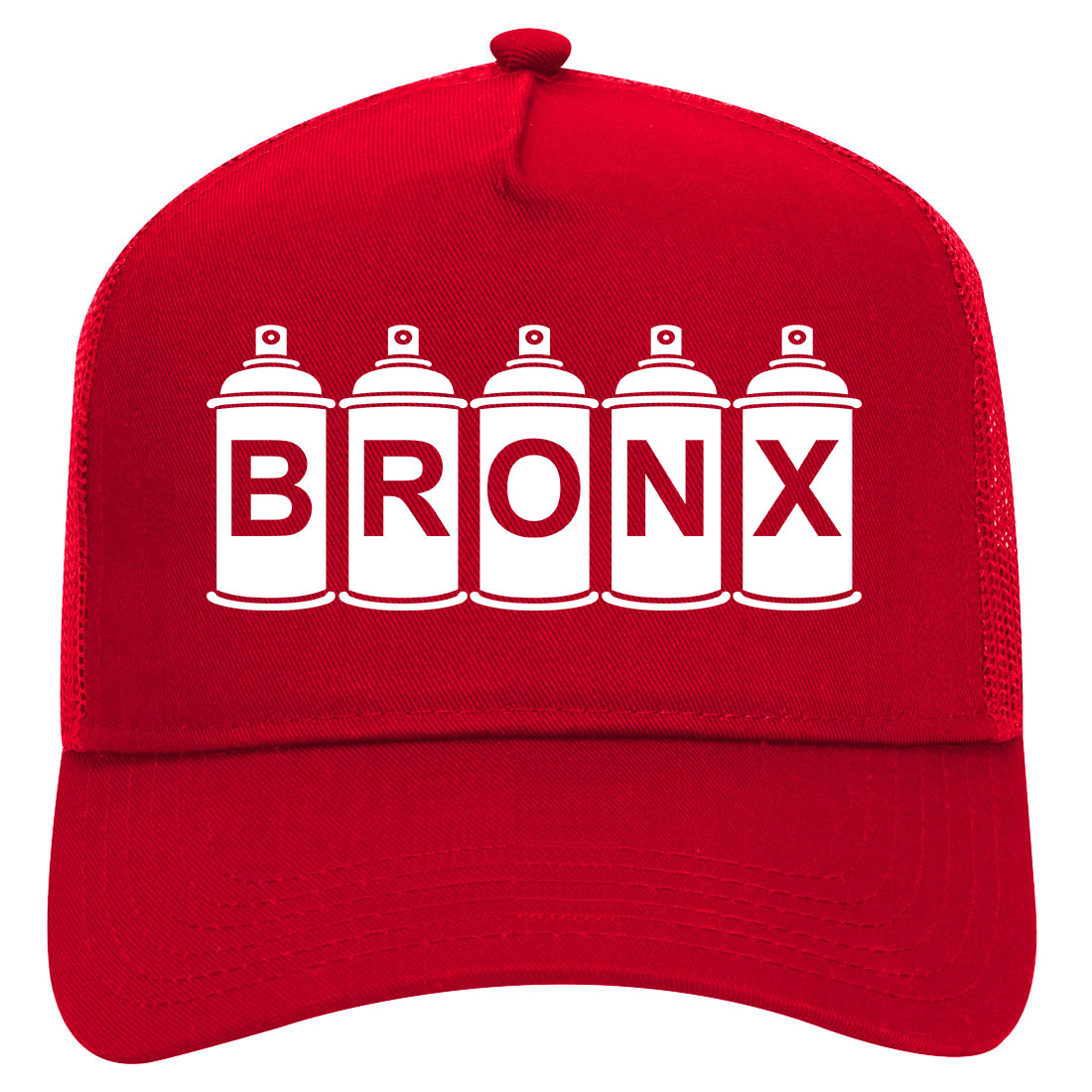 Bronx Graffiti Art Spray Can NY Mens Mesh Trucker Hat Red