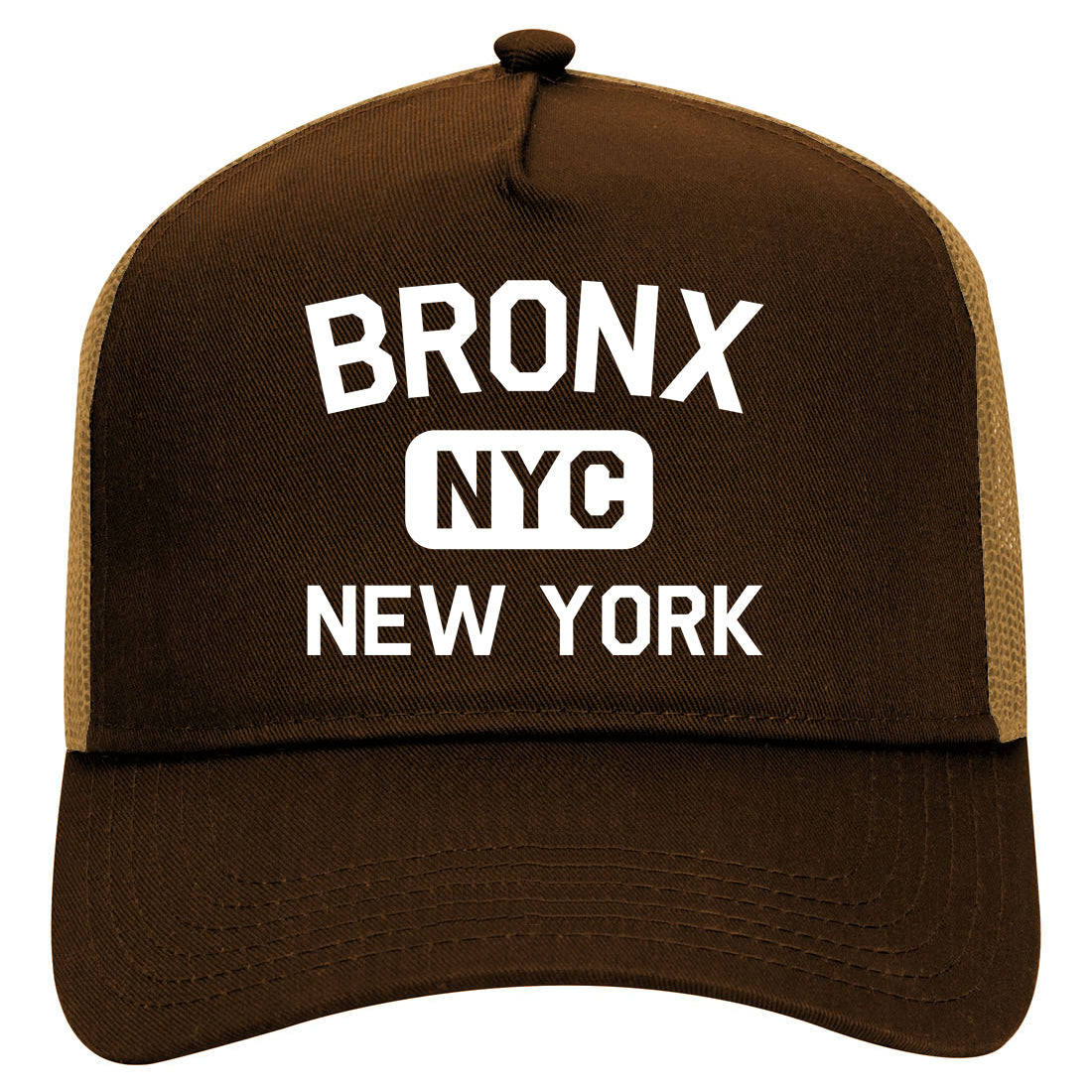 Bronx Gym NYC New York Mens Mesh Trucker Hat Brown