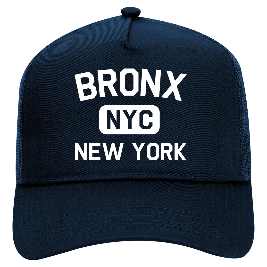 Bronx Gym NYC New York Mens Mesh Trucker Hat Navy Blue