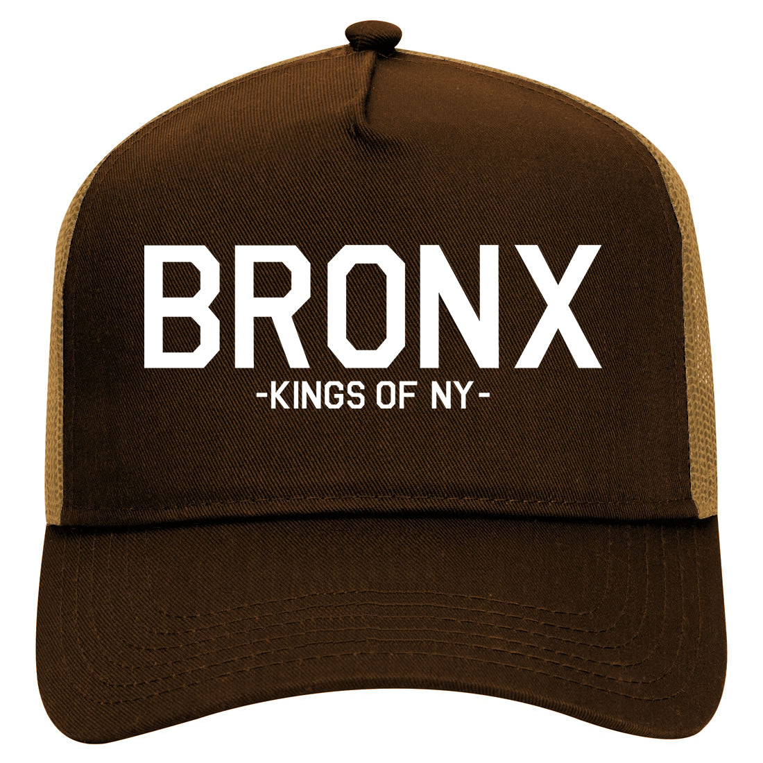 Bronx Kings Of NY Mens Mesh Trucker Hat Brown