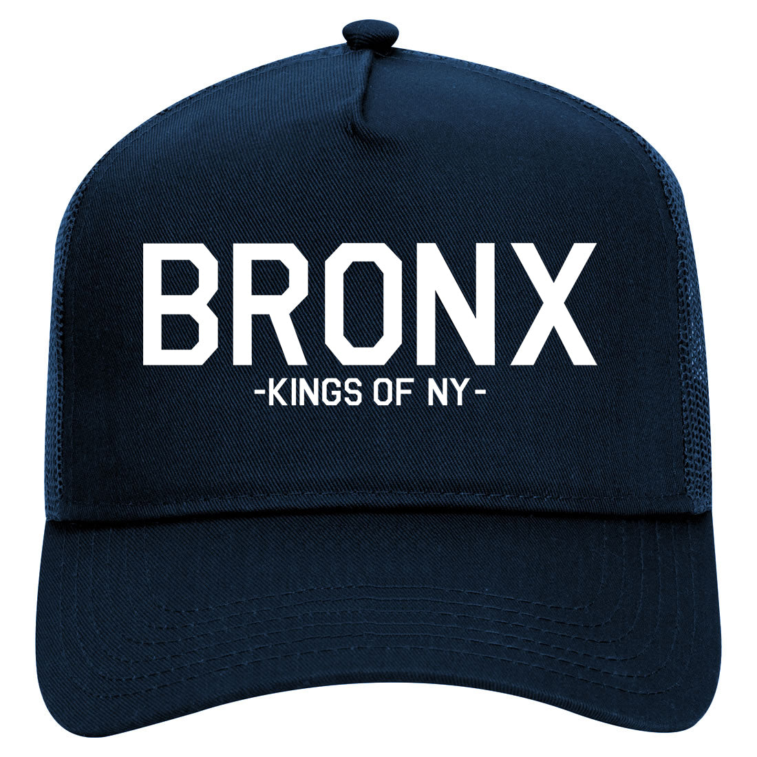 Bronx Kings Of NY Mens Mesh Trucker Hat Navy Blue