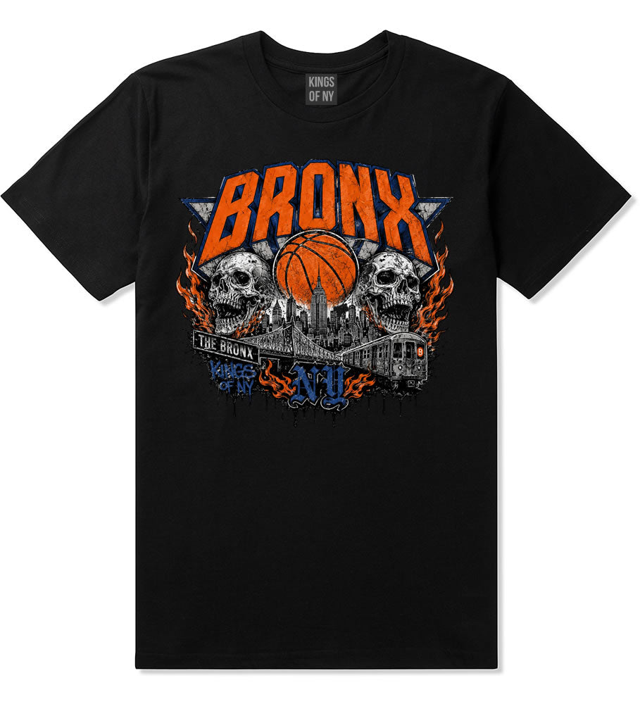 Black Bronx NY Skull Basketball Men's T-Shirt