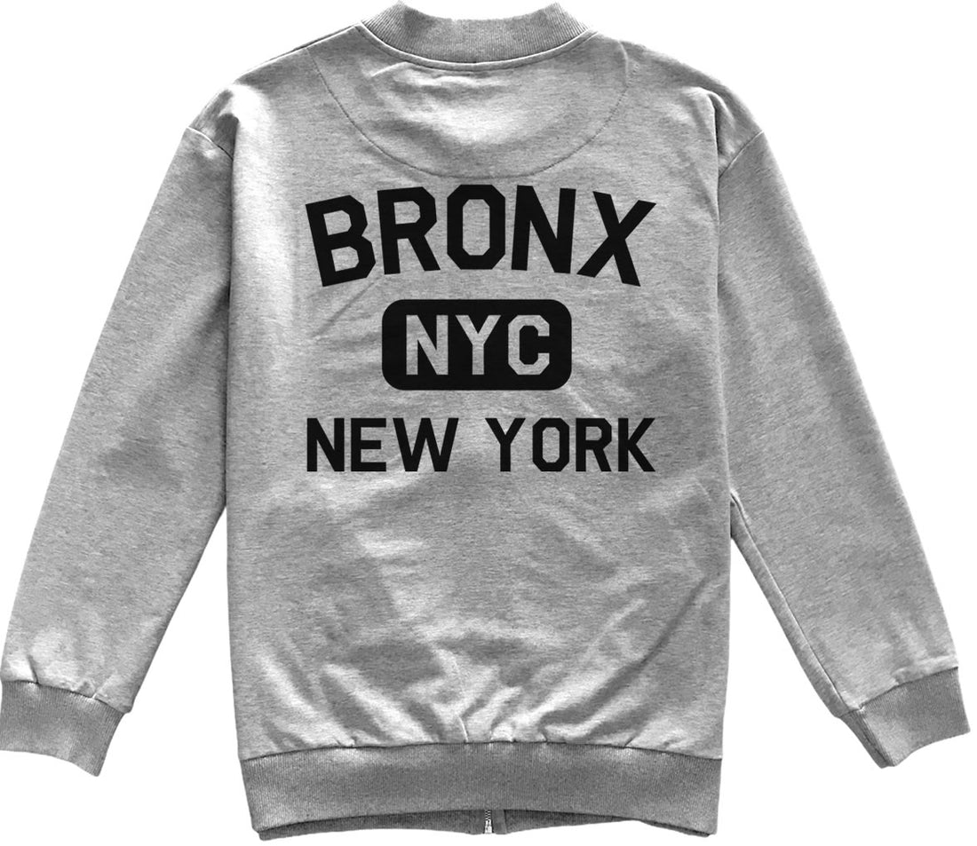 Grey Bronx NYC New York Men's Cotton Bomber Jacket