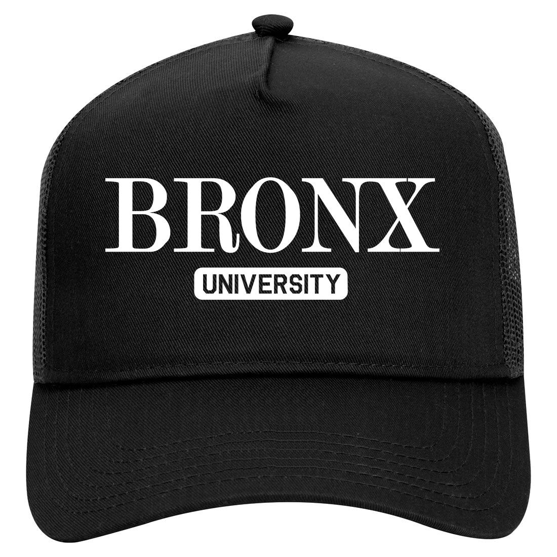 Bronx University New York Mens Mesh Trucker Hat Black