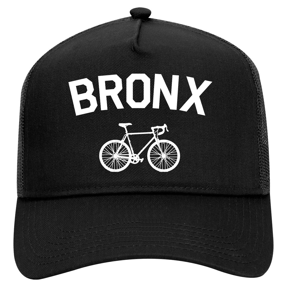 Bronx Vintage Bike Cycling Mens Mesh Trucker Hat Black