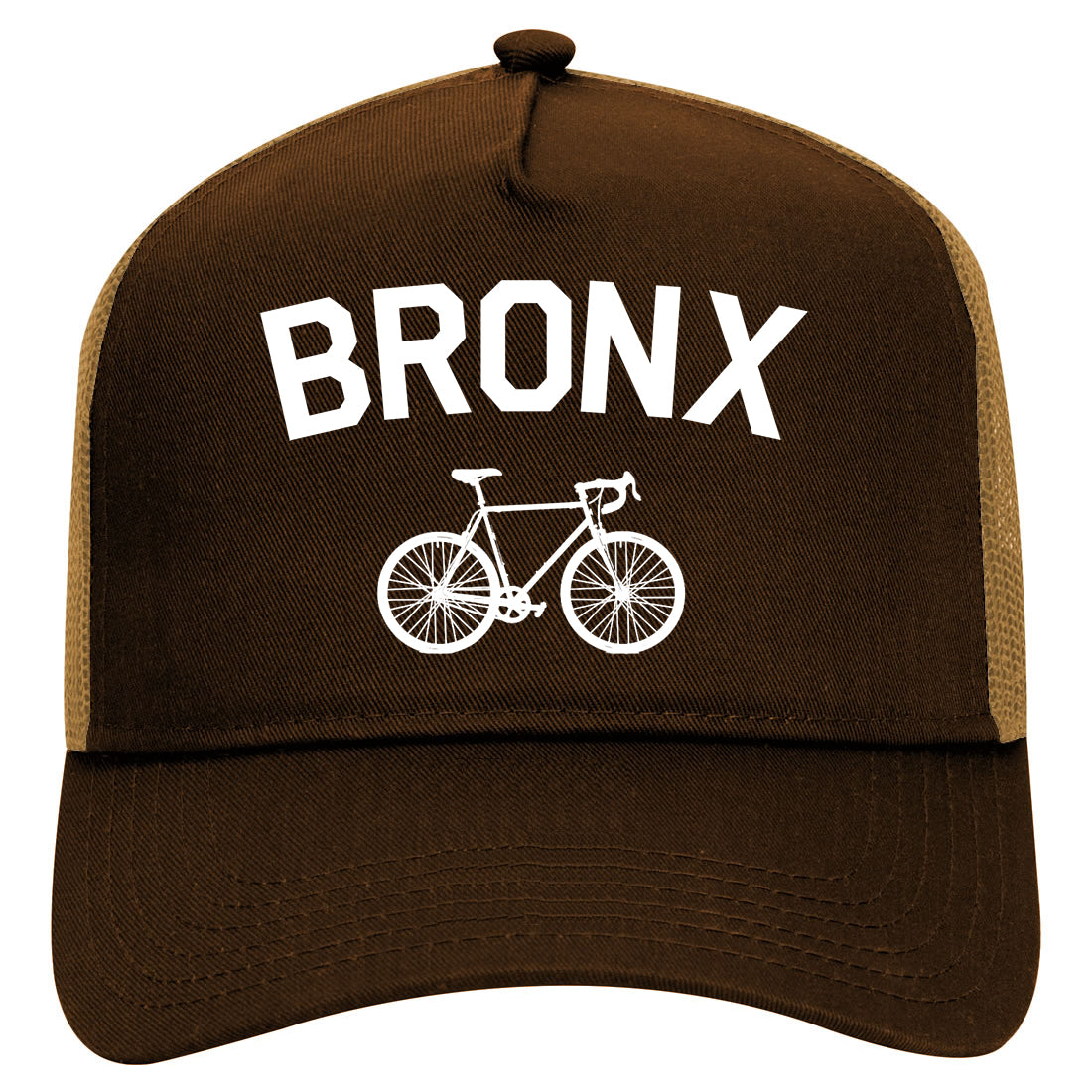 Bronx Vintage Bike Cycling Mens Mesh Trucker Hat Brown