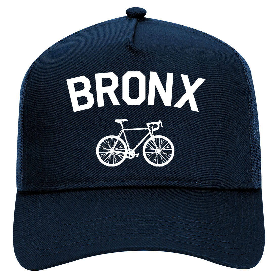 Bronx Vintage Bike Cycling Mens Mesh Trucker Hat Navy Blue