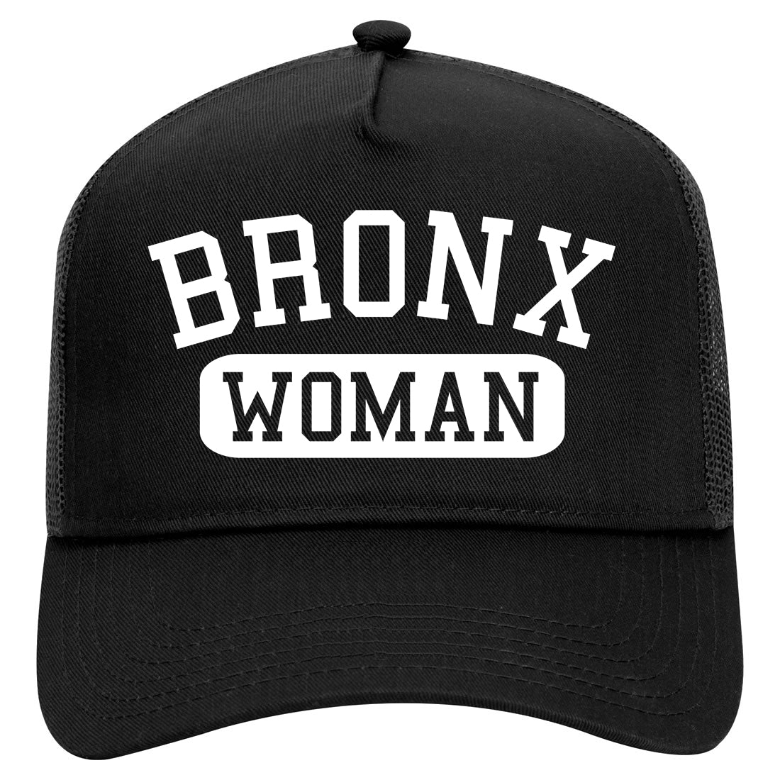 Bronx Woman Mens Mesh Trucker Hat Black
