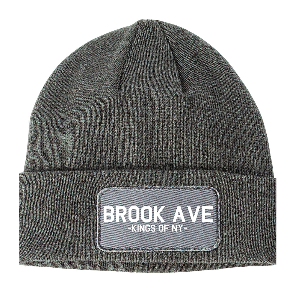 Brook Ave The South Bronx BX Winter Knit Adult Beanie Hat Grey
