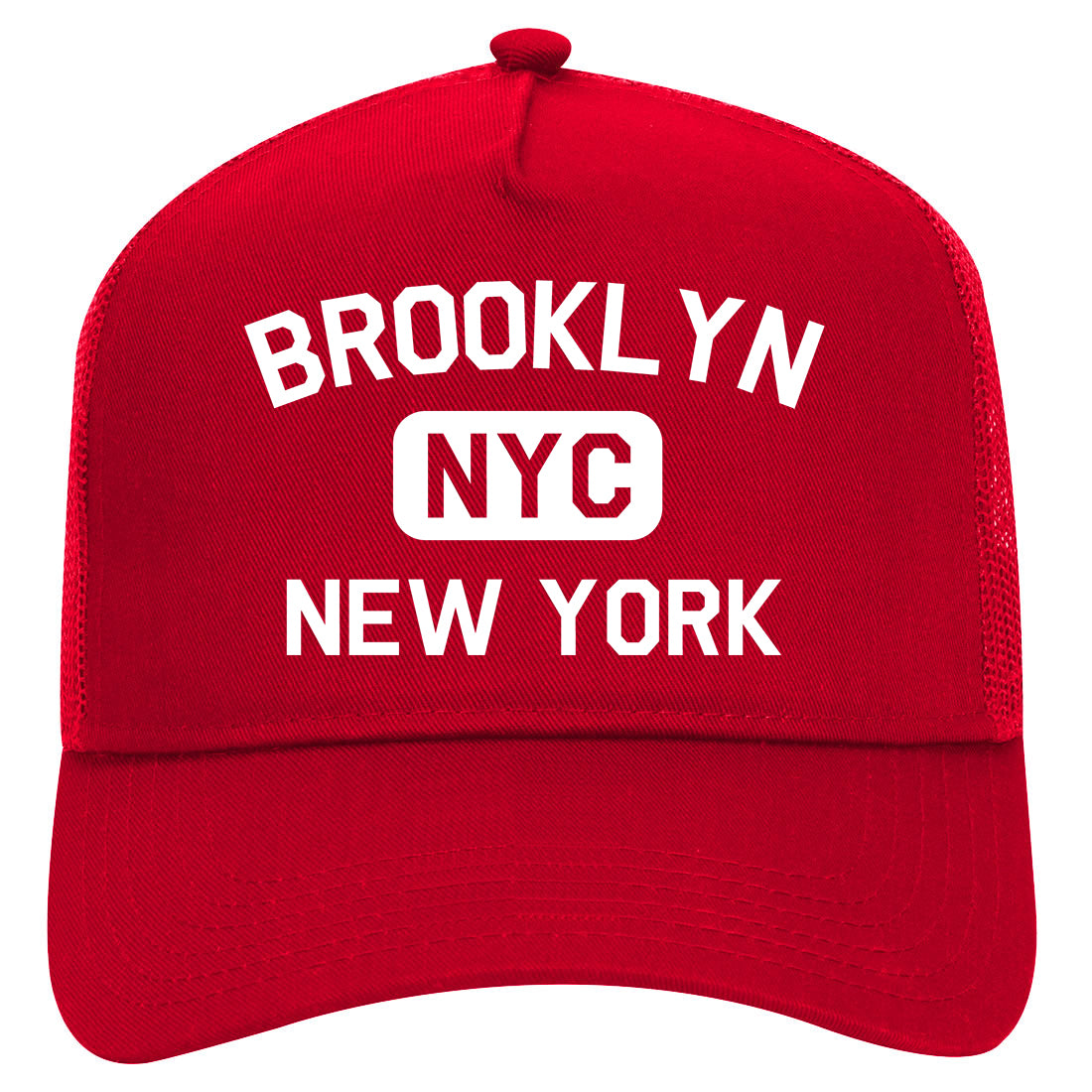 Brooklyn Gym NYC New York Mens Mesh Trucker Hat Red
