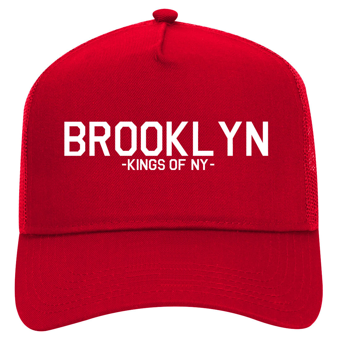 Brooklyn Kings Of NY Mens Mesh Trucker Hat Red