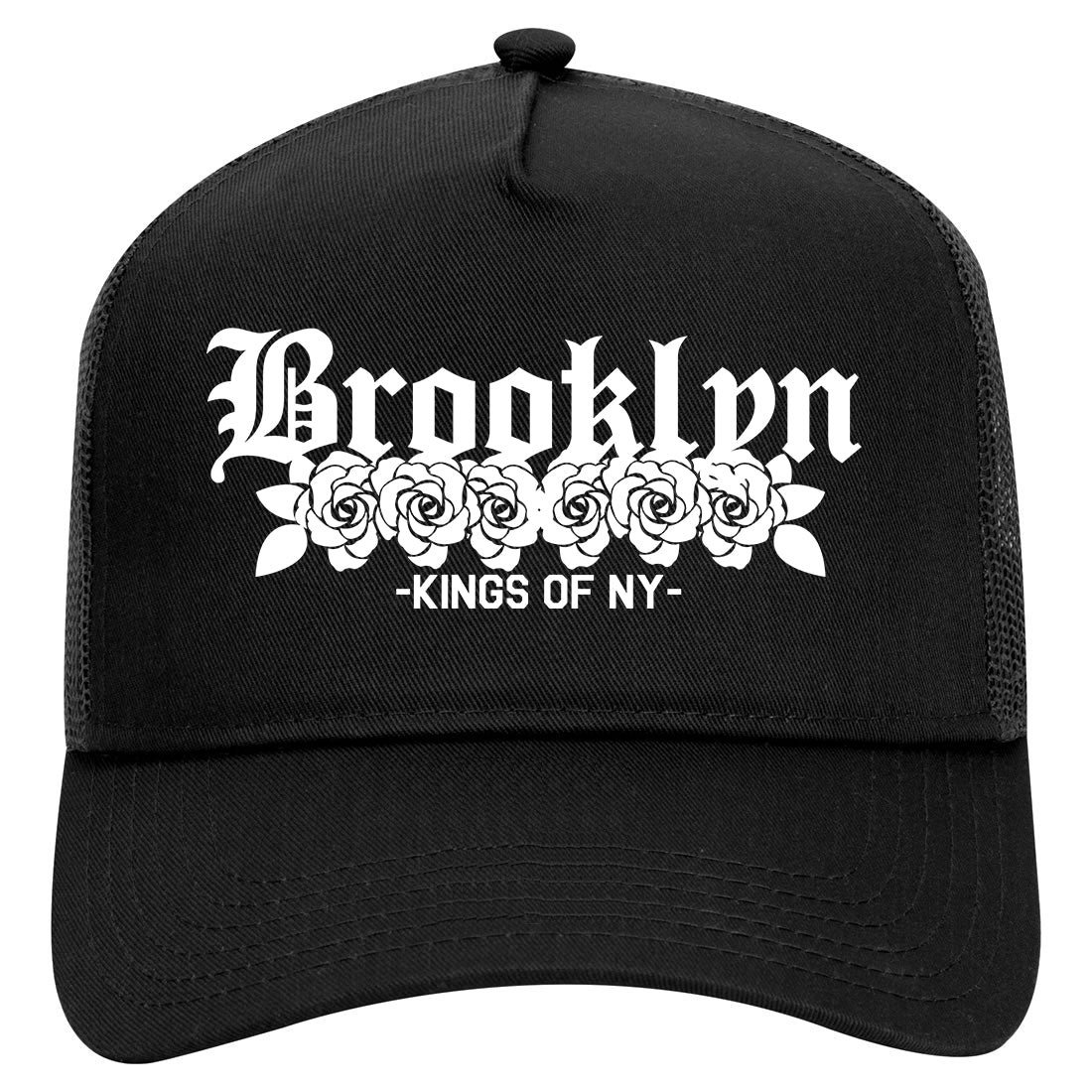 Brooklyn Roses Kings Of NY Mens Mesh Trucker Hat Black