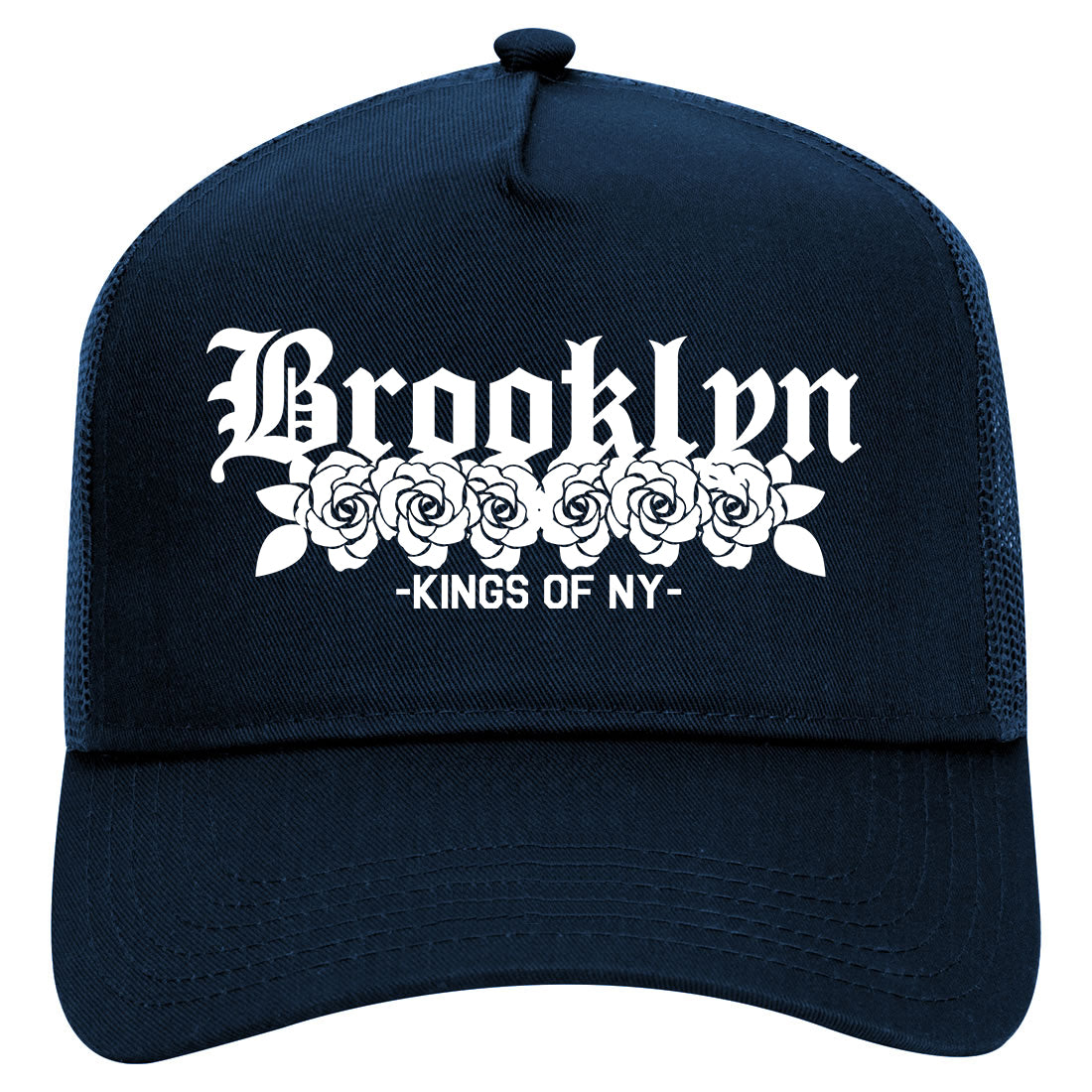 Brooklyn Roses Kings Of NY Mens Mesh Trucker Hat Navy Blue