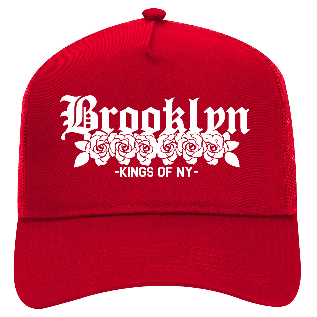 Brooklyn Roses Kings Of NY Mens Mesh Trucker Hat Red