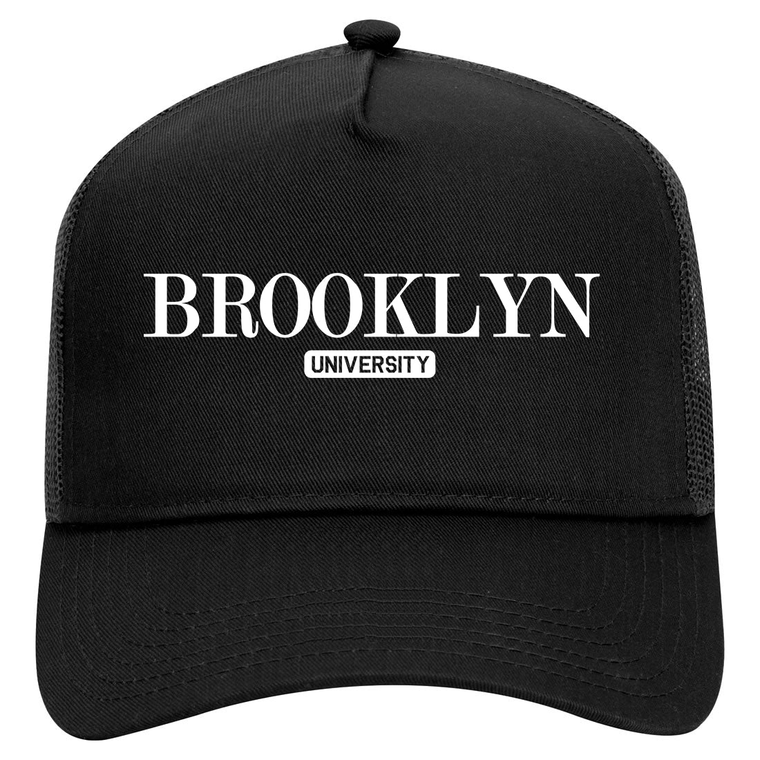Brooklyn University New York Mens Mesh Trucker Hat Black
