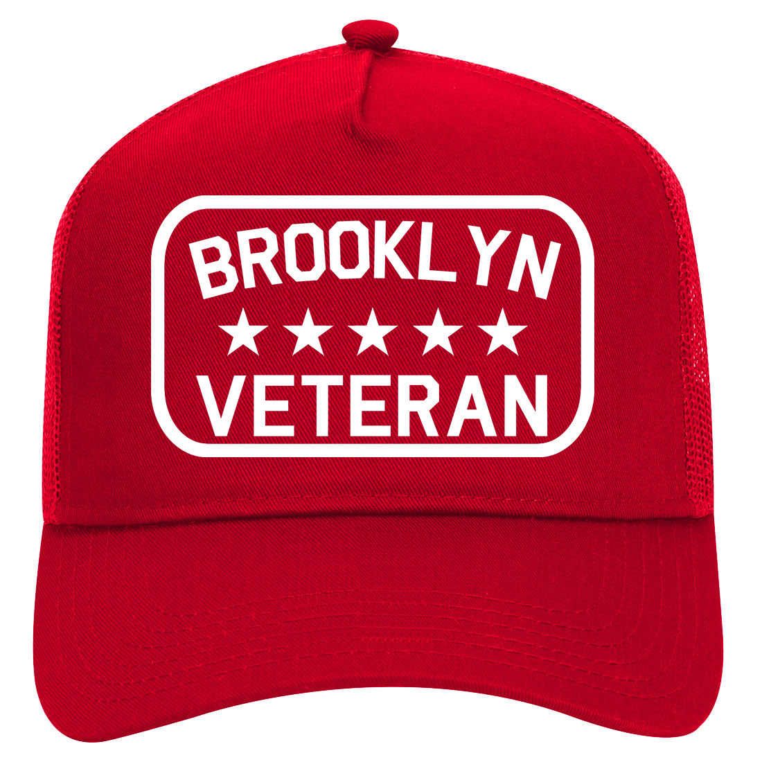 Brooklyn Veteran Mens Mesh Trucker Hat Red