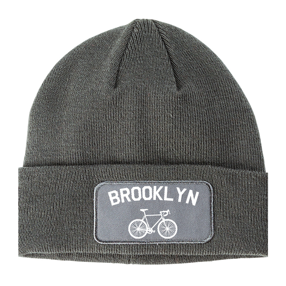 Brooklyn Vintage Bike Cycling Winter Knit Adult Beanie Hat Grey